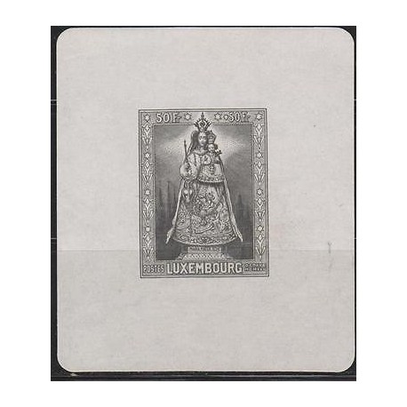O) 1945 LUXEMBOURG, VIRGIN OUR LORD COMFORTER OF THE AFFLICTED, BLACK SOUVENIR X