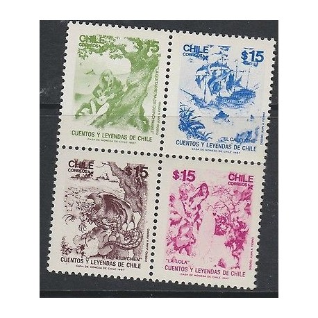 O) 1967 CHILE, TALES AND LEGENDS, SET MNH