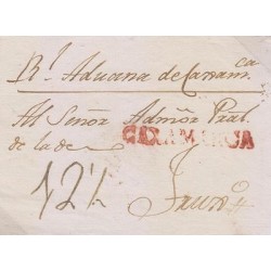G)CIRCA 1835-50 PERU, CAXAMARCA RED CANC., CIRCULATED COLONIAL FRONT LETTER TO L