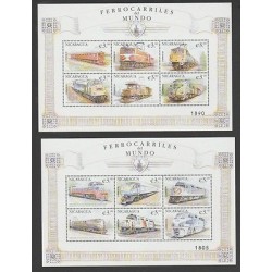 O) 1999 NICARAGUA, TRAINS, WORLD RAILWAYS, MINI SHEETS MNH