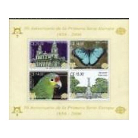 O) 2006 NICARAGUA, 50TH ANNIVERSARY OF THE FIRST, EUROPE 1956-2006 - EMBLEMS,SOU
