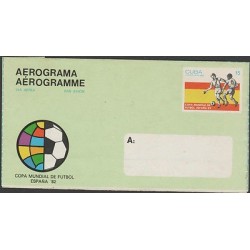 O) 1982 CARIBE, AEROGRAM-AEROGRAMA, WORLD CUP-SPAIN 1982, FISHS, XF 