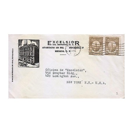 G)1936 MEXICO, TOWER OF LOS REMEDIOS PAIR, PUBLISHING COMPANY EXCELSIOR CIRCULAT