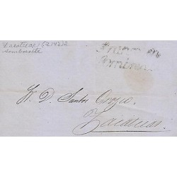 G)1861 MEXICO, FRANCO EN SOMBRERETE SELLO NEGRO, CIRCULATED COMPLETE LETTER TO Z