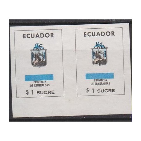 E)1960 ECUADOR, PROFF, COAT OF ARMS, SHIELD, PROVINCE OF EMERALD, ERROR
