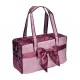 Cute traveling bag, Satin fabric, with a cute ribbon and two interior pockets