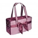 Cute traveling bag, Satin fabric, with a cute ribbon and two interior pockets