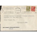 E)1949 NORWAY, LION RAMPANT, STRIP OF 2, CIRCULATED COVER TO MEXICO