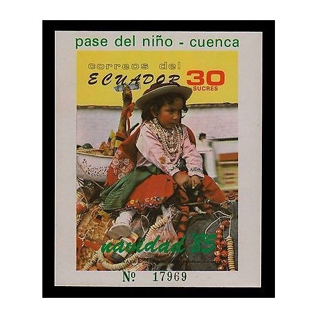 E)1985 ECUADOR, PASS THE CHILD, CHRISTMAS, CUENCA, PHOTOGRAPH, MNH