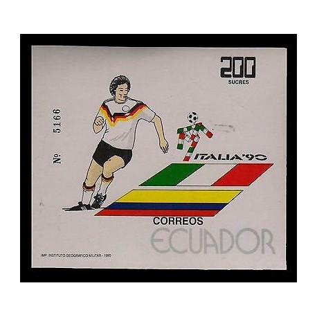 E)1990 ECUADOR, FOOTBALL-PLAYER, ITALY-ECUADOR JOINT ISSUE, MNH 