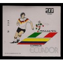 E)1990 ECUADOR, FOOTBALL-PLAYER, ITALY-ECUADOR JOINT ISSUE, MNH 