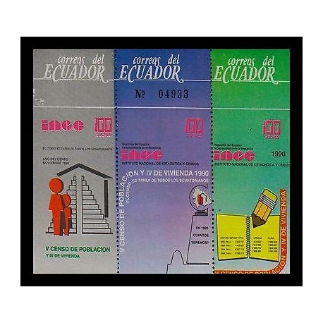 E)1990 ECUADOR, INCE, V CENSUS OF POPULATION AND HOUSING, PEOPLE, MNH