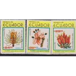O) 1986 ECUADOR, FLOWERS - ORCHIDS, SET MNH