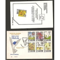 O) 1995 ECUADOR, FAUNA OF ECUADOR, BIRDS-COLIBRIES, FLOWERS, FDC XF.-