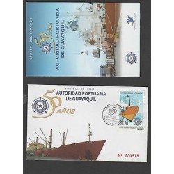 O) 2008 ECUADOR, GUAYAQUIL PORT AUTHORITY BOATS FREIGHTERS, FDC XF