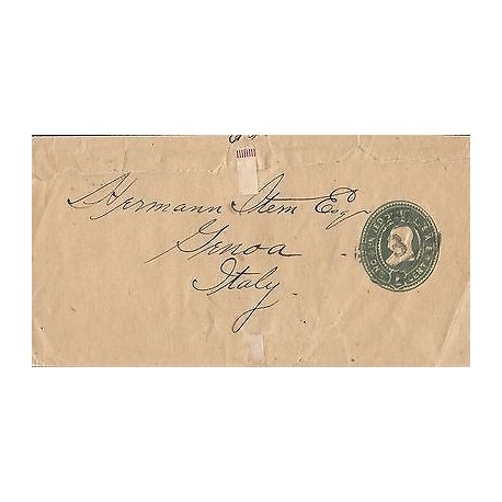 E)CIRCA 1898 USA, 1 CENT GREEN BENJAMIN FRANKIN, PRINTED WRAPPER POSTAL 