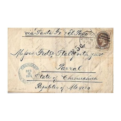 E)1876 USA, U.S POSTAGE, TEN CENT JEFFERSON, CIRCULATED COVER FROM NEW YORK 
