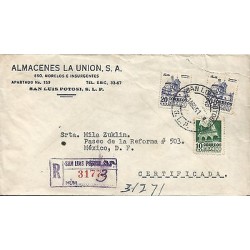 G)1951 MEXICO, PUEBLA CATHEDRAL-CONVENT, MORELOS, CERTIFICATED COVER FROM SAN LU