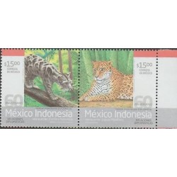 O) 2013 MEXICO, WILD LIFE, PANTERA, JAGUAR, JOINT ISSUES WITH INDONESIA, MNH