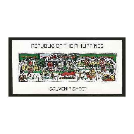 E)2008 PHILIPPINES, TRADITIONS, FOOD, MUSIC, SPORTS, S/S, MNH