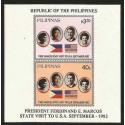 E)1982 PHILIPPINES,PRESIDENT MARCOS STATE TO USA, JOINT ISSUE, SOUVENIR SHEET,