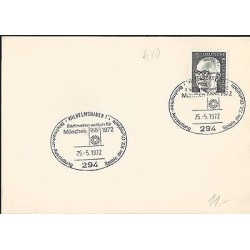 E)1972 GERMANY, GUSTAV HEINEMANN,FANCY CANCE,.OLYMPICS, MARCOPHILIA