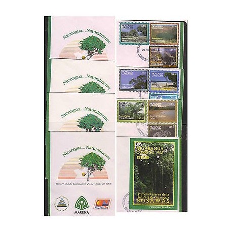 O) 1998 NICARAGUA, TREE, FIRST BIOSPHERE RESERVE, FULL SET, XF.