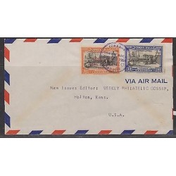 C) 1954 COSTARICA COVER TO USA, COLON OVERPRINT PLUS VIOLET 30 CTS