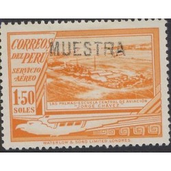 o) 1936 PERU, SPECIMEN AIRSCHOOL, AIRPORT JORGE CHAVES, LAS PALMAS, AIRMAIL MINT