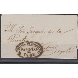 O)1840 COLOMBIA, PRESTAMP COVER FROM PAMPLONA DEBE, ADDRESSED TO JOAQUIN DE LA 