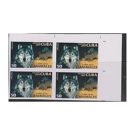O) 2011 CARIBE, IMPERFORATED, PLACENTAL MAMMAL CANIS LUPUS - GREY WOLF, MNH