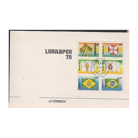 O) 1978 BRAZIL FLAGS IN WHOLE STORY OF BRAZIL, LUBRAPEX 78, FDC XF