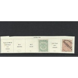 O) 1876 TO 1879 COLOMBIA, WOVE PAPER 25 C. GREEN, 1 P. PALE RED, COAT, UNITED ST