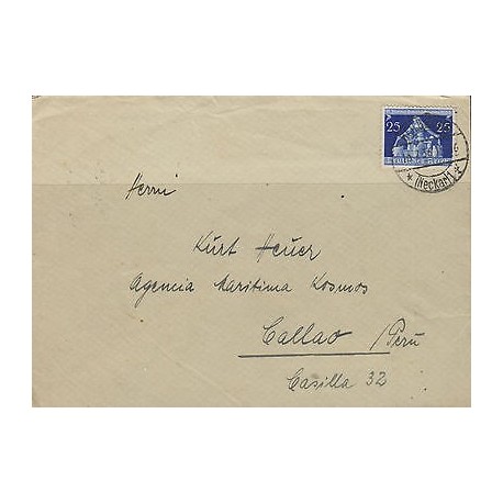 G)1936 GERMANY, PERU INBOUND FLIGHTS, CIRCULATED COVER FROM HEILBRONN TO CALLAS,