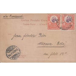 G)1907 PERU, ADMIRAL GRAU, AREQUIPA COUNTRY SIDE POSTCARD, CIRCULATED VÍA PANAMA