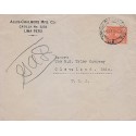 G)1927 PERU, LEGUIA 10 C., CIRCULAR LIMA CANC., CIRCULATED COVER TO USA, XF