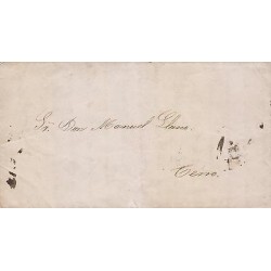 G)1845 PERU, CIRCULATED CoMPLETE LETTER FROM LIMA TO CERRO, XF