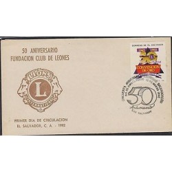 RO)1992 EL SALVADOR, LIONS CLUB - CONVENTION OF GOLD 1942, FDC XF