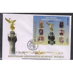 O) 2010 NICARAGUA, ANGEL OF INDEPENDENCE OF MEXICO - 1810, PROCERES MIGUL HIDAL