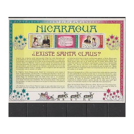 E) 1977, NICARAGUA, SANTA CLAUS EXISTS? SOUVENIR SHEET, MNH
