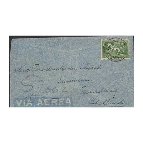 O) 1938 URUGUAY, AIRMAIL PEGASUS 62 CENTS GREEN, XF