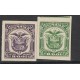 O) 1925 PANAMA, ABN CARDBOARD PROOFS COAT OF ARMS. 2 VALUES 001 B AND 002 B.