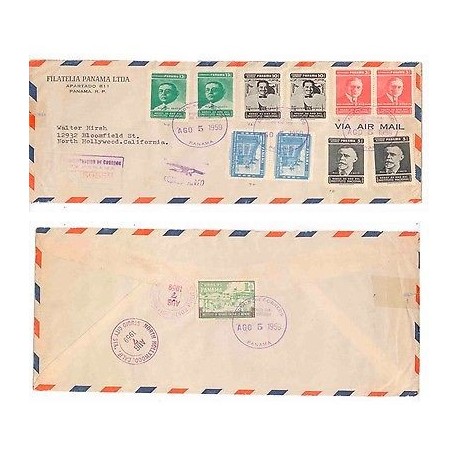 E) 1959 PANAMA, AIR MAIL, CIRCULATED COVER FROM PANAMA TO USA