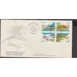 O) 1981 BRAZIL, PRESERVATION OF NATURE, PAINTING FISH, TREE, LANDSCAPE, FDC XF