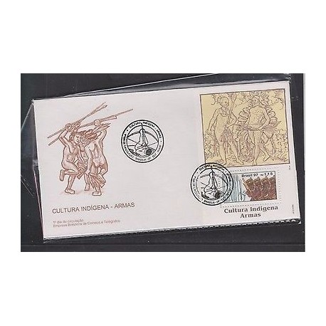 o) 1997 BRAZIL, INDIAN CULTURE, WEAPONS, FDC XF