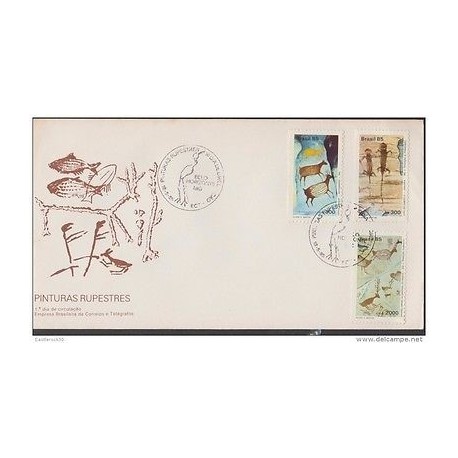 O) 1985 BRAZIL, CAVE PAINTINGS- PAINTINGS, FDC XF, SLIGHT TONED