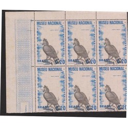 rO)1968 BRAZIL, ALCON - BIRD OF PREY, LARGEST KNOWN MULTIPLE, SHIFT IMPRESIóN, M