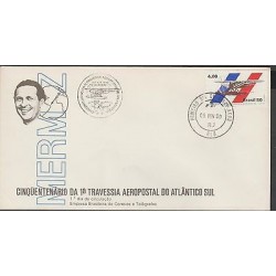 O) 1980 BRAZIL, AIRPLANE, FIRST SOUTH ATLANTIC CROSSING AEROPOSTAL FROM LISBOA T