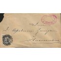 G)1887 PERU, COAT OR ARMS, LIMA OVAL PINK CANC., CIRCULATED COVER TO HUANCAVELIC