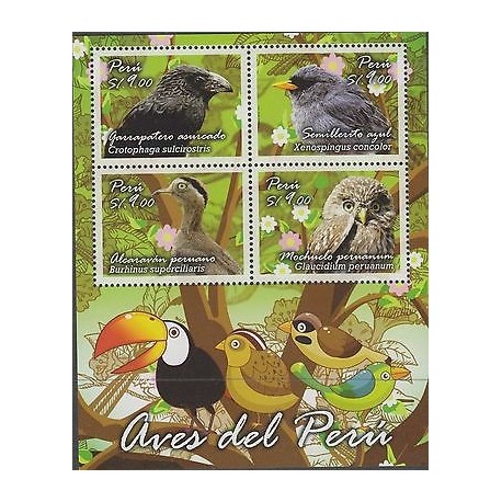 rO) 2014 PERU, BIRDS, SOUVENIR MNH
